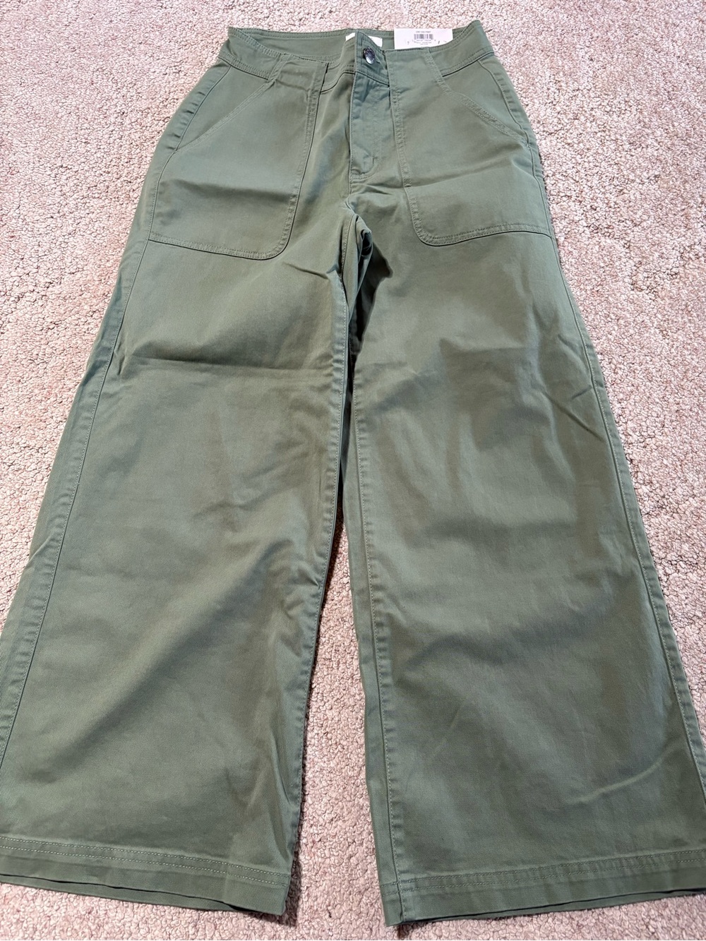 On 34th. High-Rise Wide Leg Utility Pants in Olive Green